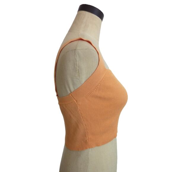 Zara Square Neck Tank Top Orange Creamsicle S - Picture 2 of 5